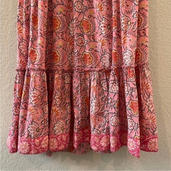 "Rosewater Reverie" Madison Mathews Boho Maxi Dress Backless Cotton Dress Large - Picture 8 of 14